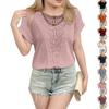 Damen Frühling und Sommer Spitze Gespleißt Kurzarm T-Shirt Tops