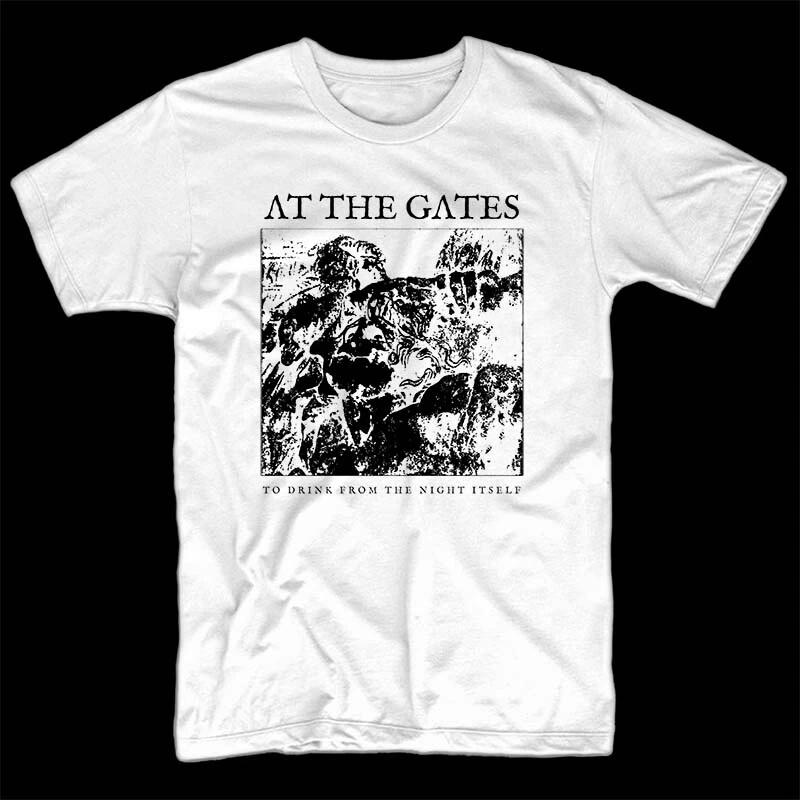 At The Gates To Drink From The Night V1 T shirt BLACK WHITE all sizes S-5XL M