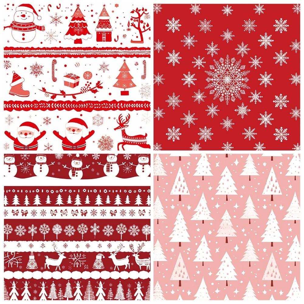12 Sheet Snowflake/Santa/Snowman Christmas Scrapbook Paper Xmas Themed Paper  Backgrounds Card