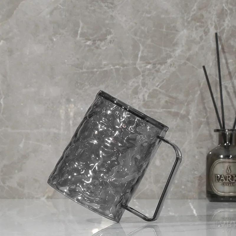 Plastic Mouthwash Toothbrush Cup With Handle Home Bathroom Tumblers Portable Mug Transparent Toothbrush Holder