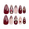 24 Pieces Europe and The United States Popular Nail Art Wearing Nail Cross Flash Diamond Explosion Flash Wearable Nail Piece Star Moon Fake Nail