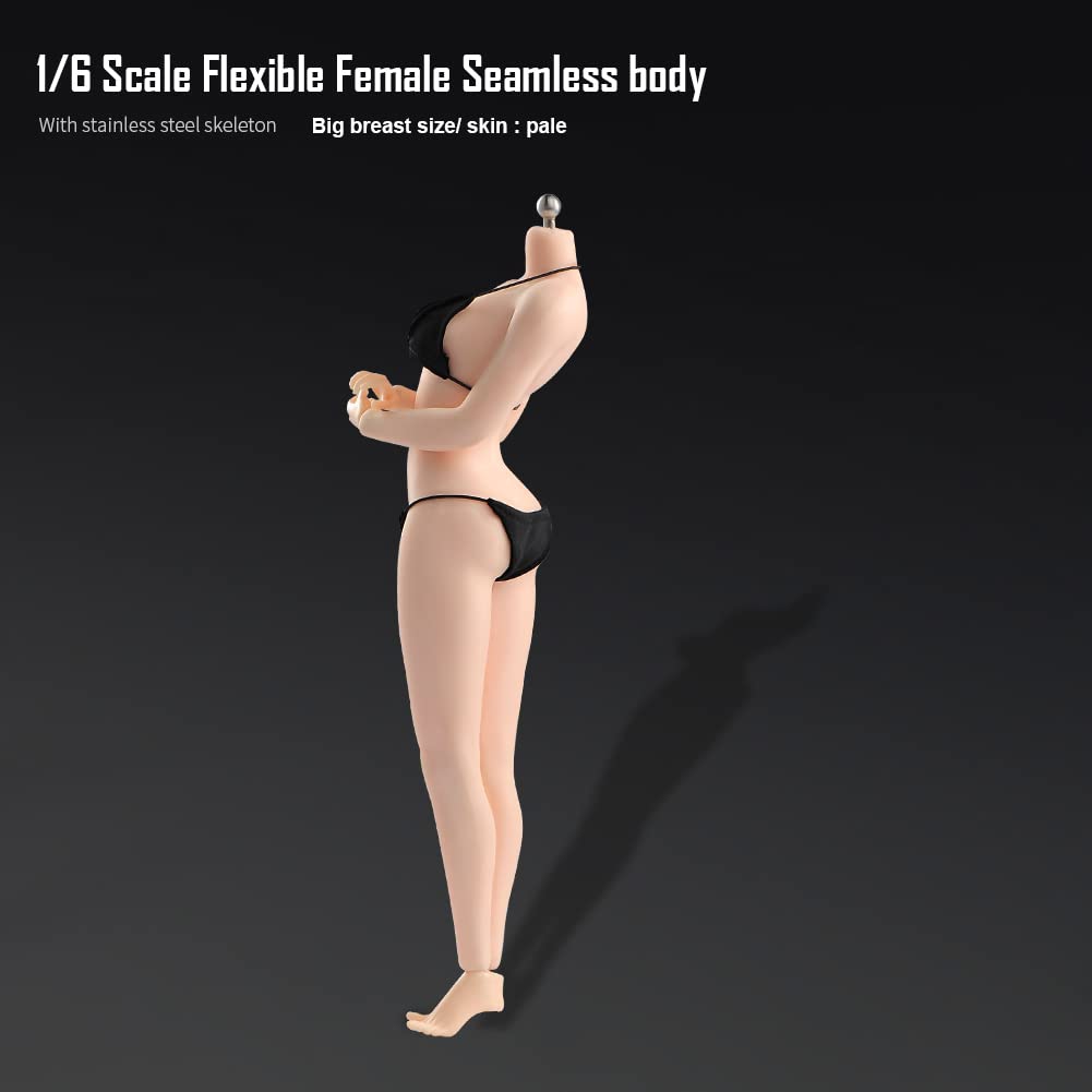 1/6 scale upgraded version of the movable female body, scale steel frame, super flexible makeup, seamless body, large bust, 12-inch female action doll