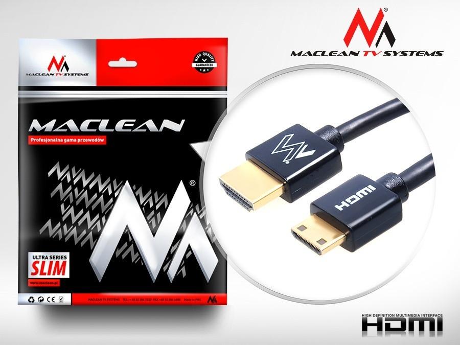 Maclean HDMI 2.0 Kabel, 5 M, 4K 60Hz, 4096x2160, Mit Ethernet, 24K Vergoldete Kontakte, Für TV, Spielekonsolen, Blu-Ray-Player