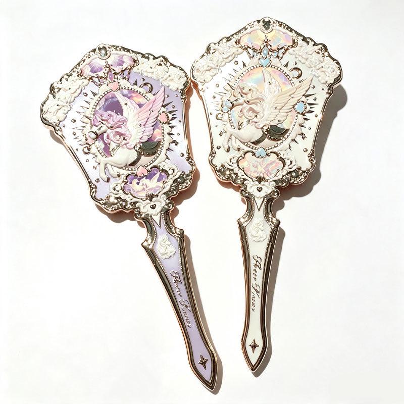 Hua Zhi Xiao Unicorn Series Heart Makeup Mirror – Girly Handheld Design