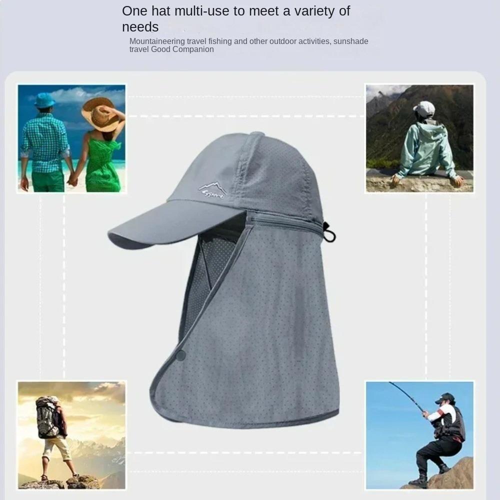 Wide Brim Sun-cream Bucket Hat Face Mask Summer Cover Face Cap Simple Man Sun Hat  Unisex