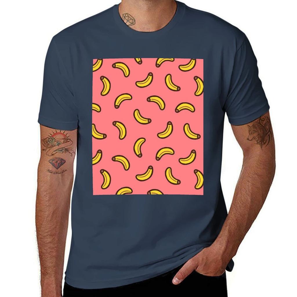 Bananas on Pink Pattern TShirt Active Wear Sports for Unisex TShirt