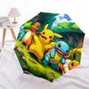 1pc Pokemon, Pikachu Automatic Open/Close Umbrella - Compact Travel Umbrella with 8-Rib Durable Frame, Lightweight & Portable for Commuting, Fashionab