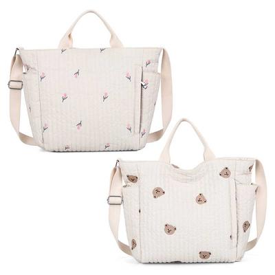 Sac à Bandoulière Mignon pour Femmes Grande Capacité Sac à Bandoulière pour Couches de Bébé Sangle Réglable Sac à Couches Bébé Cartoon Sac à Main de Voyage pour Dames
