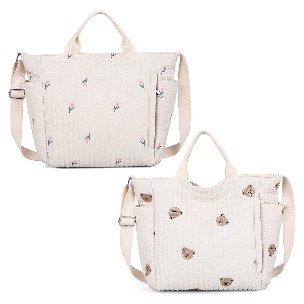 Women Cute Shoulder Bag Large Capacity Baby Diaper Crossbody Bag Adjustable Strap Cartoon Baby Nappy Bag Ladies Travel Handbag