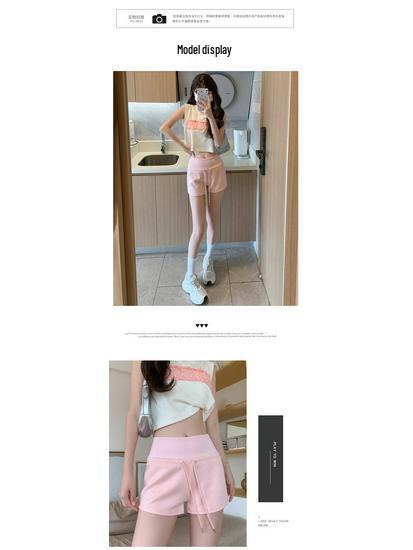 Women's Gray High-Waist Sports Shorts Spring 2026 - Slimming Summer Hot Pants