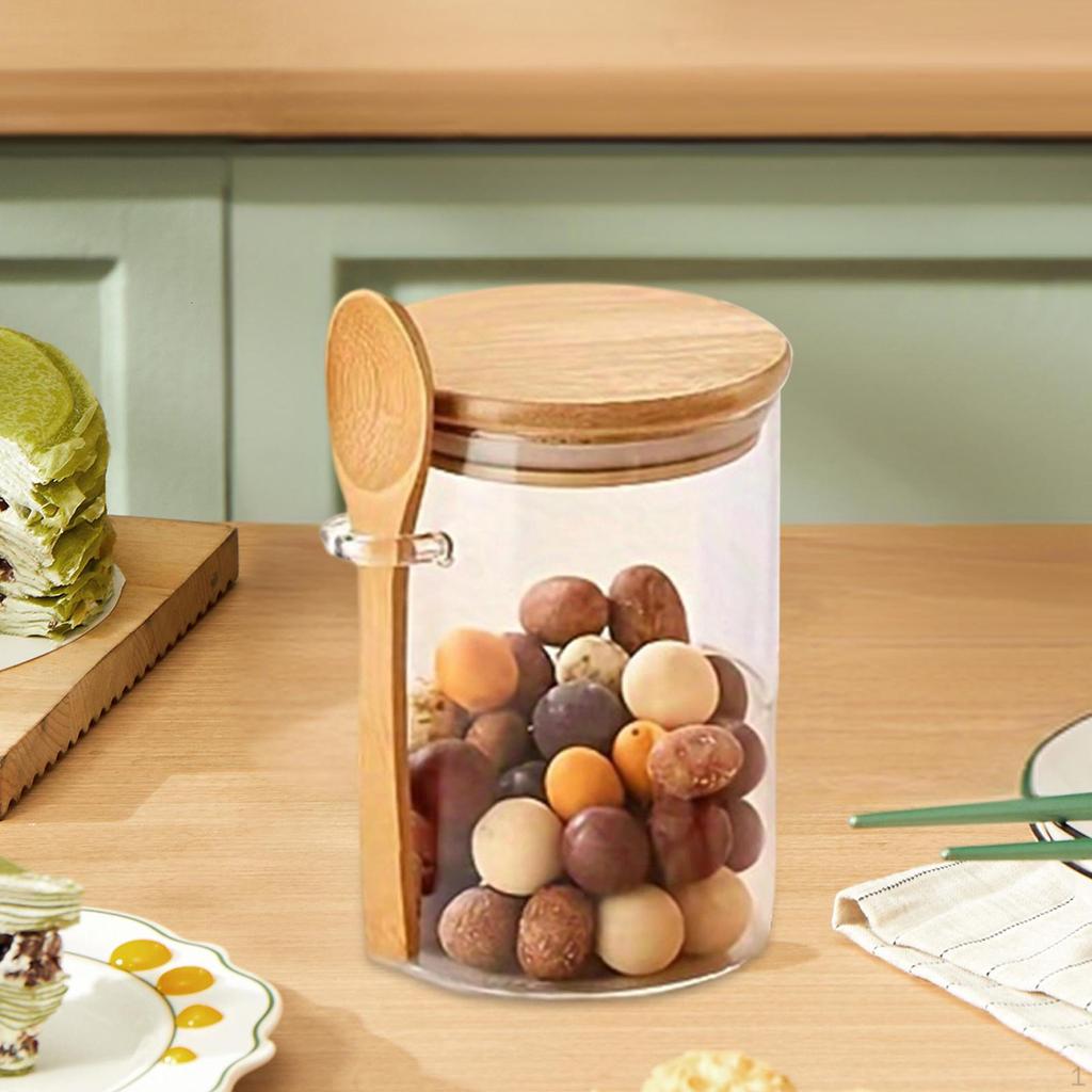 Glass Spice Jar Bottles Airtight Lid Multfunctional Sturdy Drawer Reusable Seasoning Clear