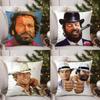 Tterence Hill Bud Spencer Cushion Cover Square Short Plush Pillow Case Living Room Sofa Home Decor Funda X