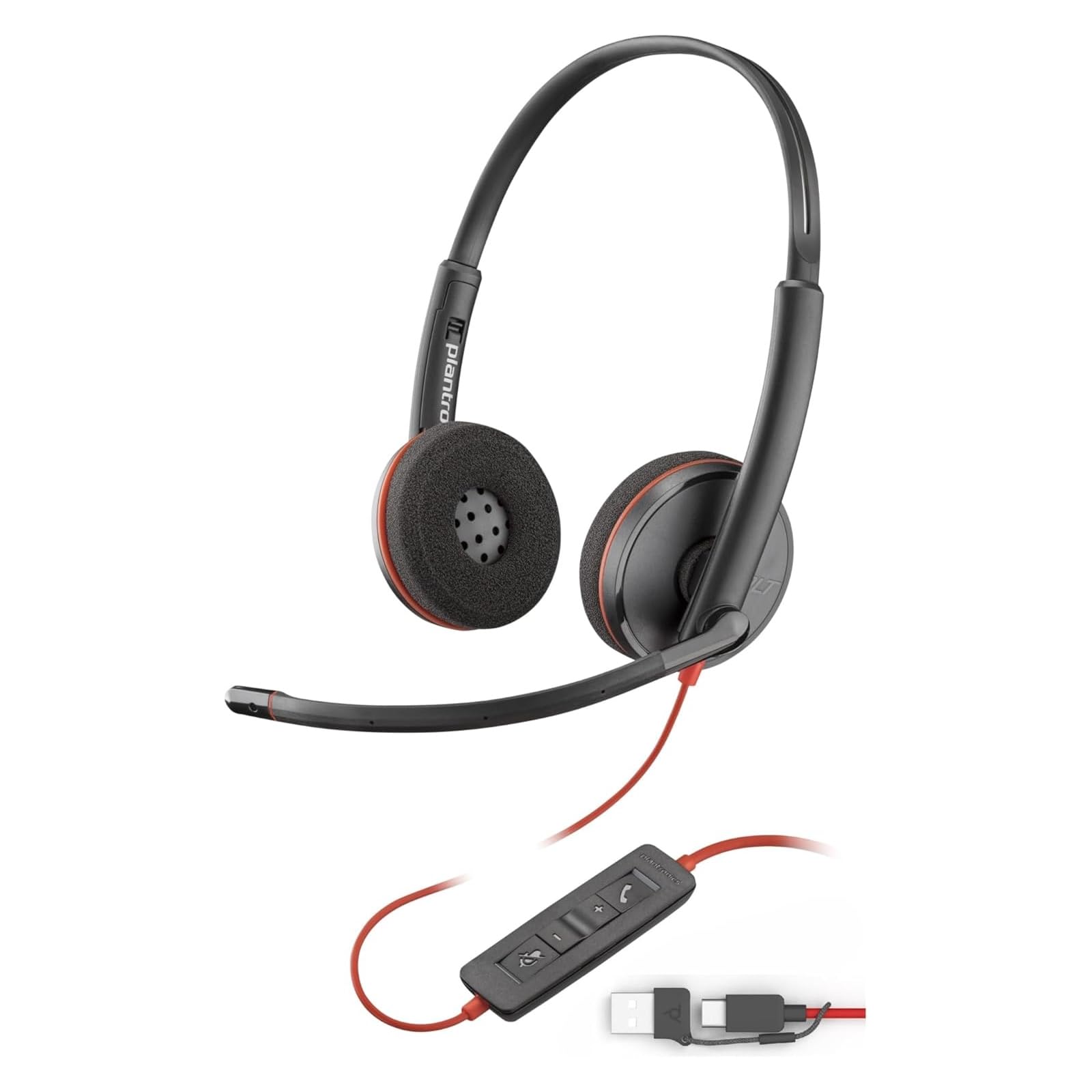 

Poly Blackwire 3220 Binaural Wired Headset with Noise [2025 Model] Cancellation, USB-C/A, Eco-Packaging (8X228A6AM)