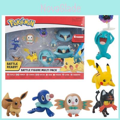 8pcs Pokemon Set Battle Figure Multi Pack Pikachu Eevee Wobbuffet Toys Gifts