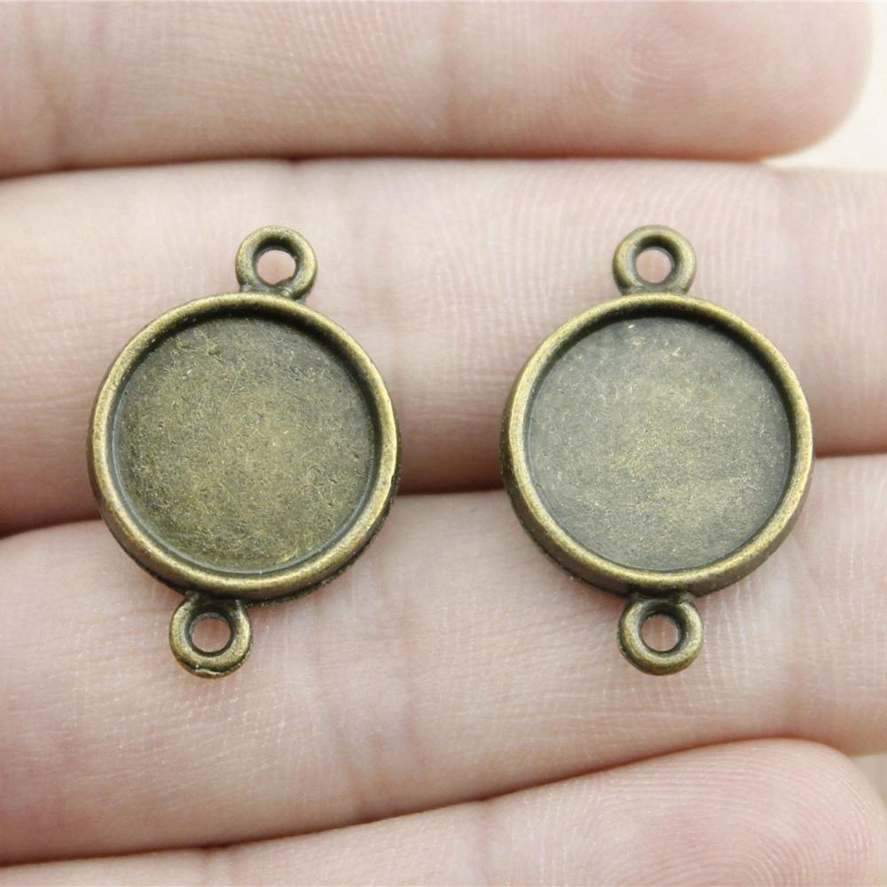Fit Round 16mm Glass Cabochon Base Setting Tray Accessories Parts Men's Jewellery Bulk Original Cheapest Items
