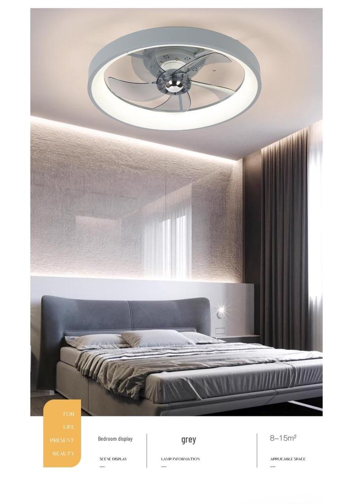 Smart Variable Frequency Ceiling Fan Light for Bedroom & Dining Room (110V, US/Japan Standard)