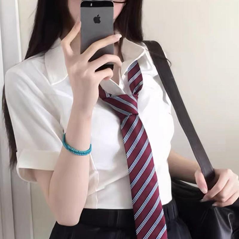 Jk Stropdassen Dames Gestreept Nekdas Meisjes Japanse Stijl Voor Jk Uniform Lange Stropdas Geruite Tailleband Ketting Accessoires