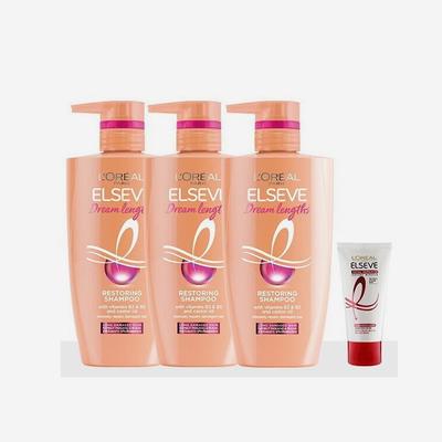 L'Oréal Paris Dream Length Shampoo 410ml 3pz + Maschera Totale per Capelli 50ml 1pz 245471