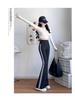 Women's High Waist Micro-Flare Pants - Autumn/Winter Velvet, Slimming, Plus Size, Casual Outer Wear