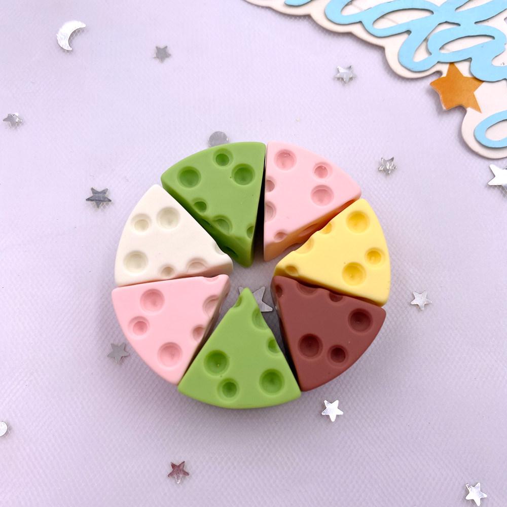 10PCS Resin Kawaii Simulation Cheese Cake Figurines Flat Back Cabochon Candy Home Decor DIY Scrapbook Crafts Jewelry Accessories