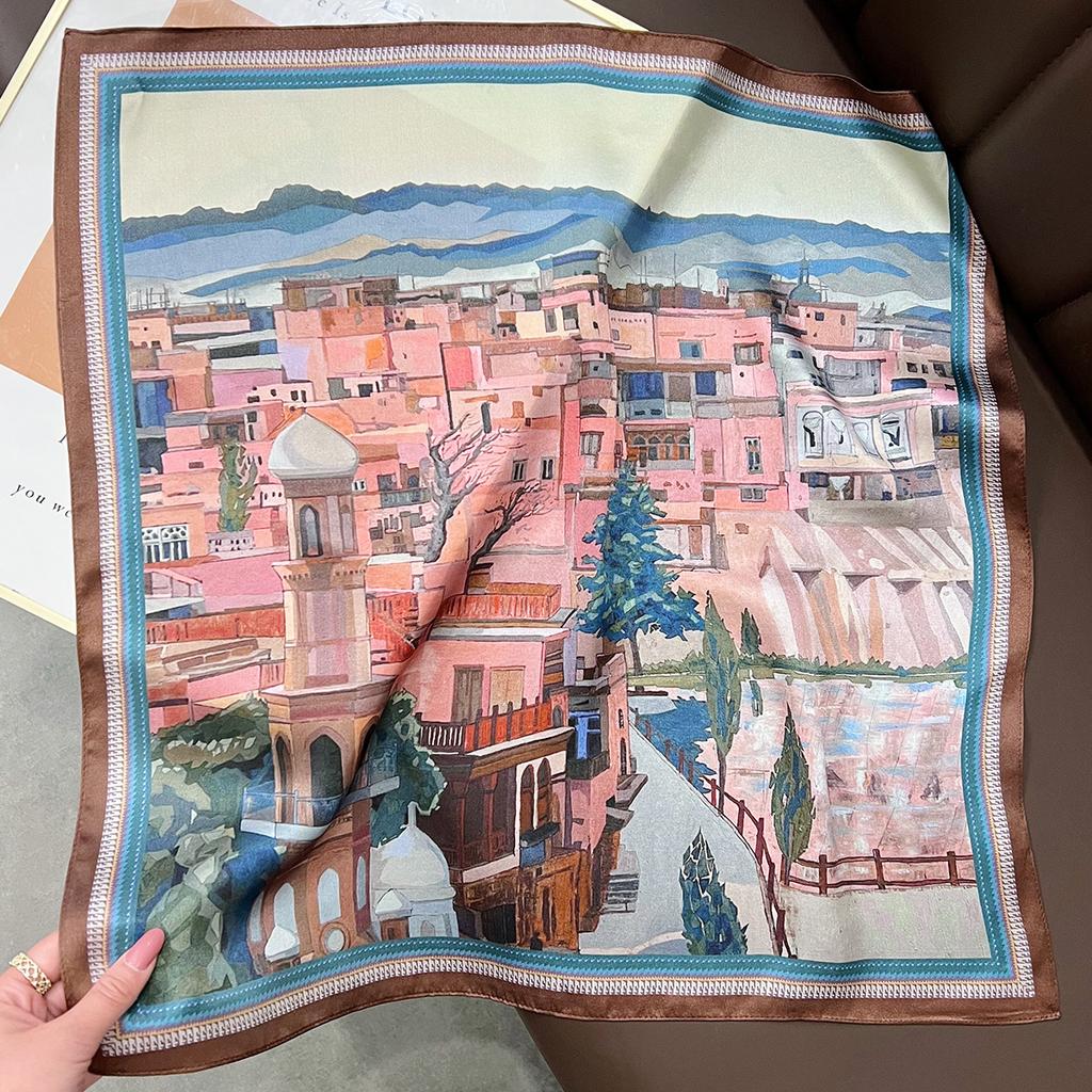 New 100% Natural Real Silk Scarf Fashion Lady Foulard Female Bandana Scarves  Women Hijab Shawl Wraps Square Neckerchief