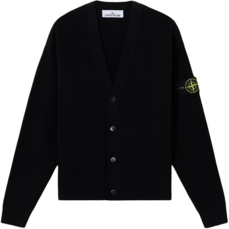 Stone Island Geribbelde V-hals Losse Pasvorm Enkele Rij Knopen Lange Mouwen Gebreide Trui Heren trui L1S155100009S00D8V0029 M