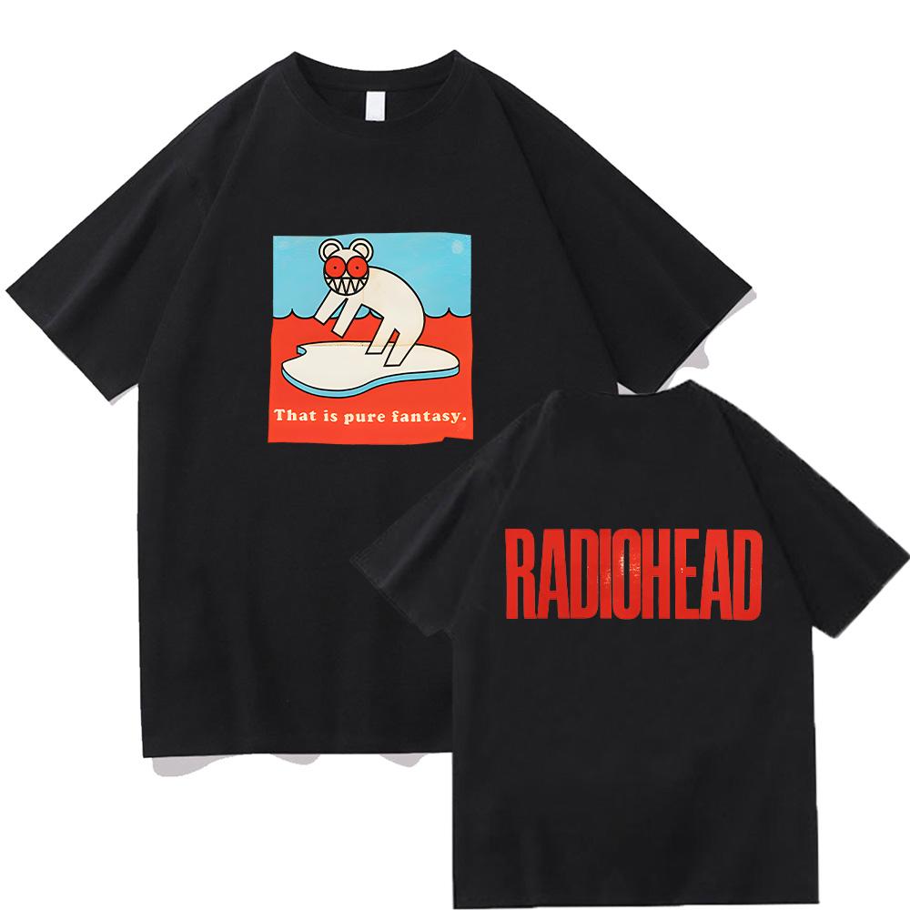 

Radiohead Fantasy Off Tshirt Radiohead Vintage Tops Graphic Short Sleeve Shirt Unisex Unisex Women Summer Cotton High Quality Tee S