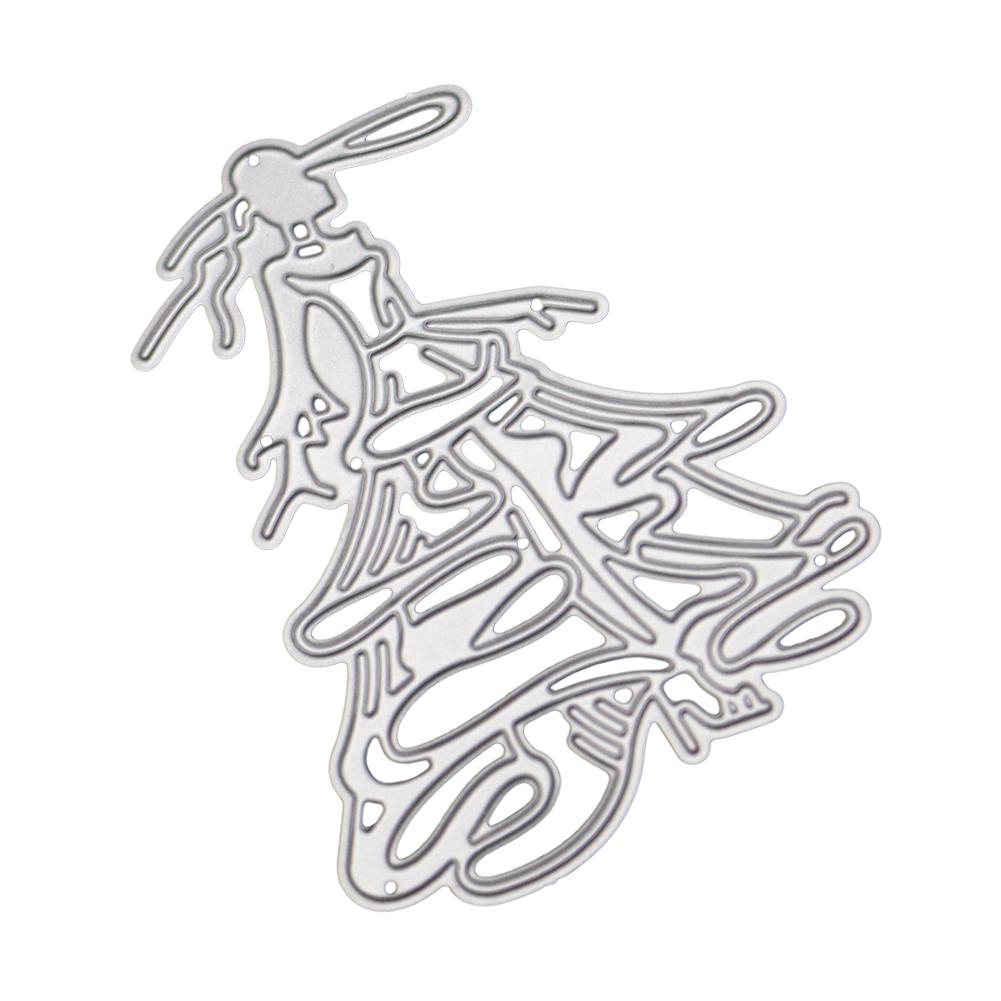 Ladies' Princess Dress Frame Metal Silvery Stencil Embossing Cutting Dies For Diy Scrapbooking Paper Album Cards Making