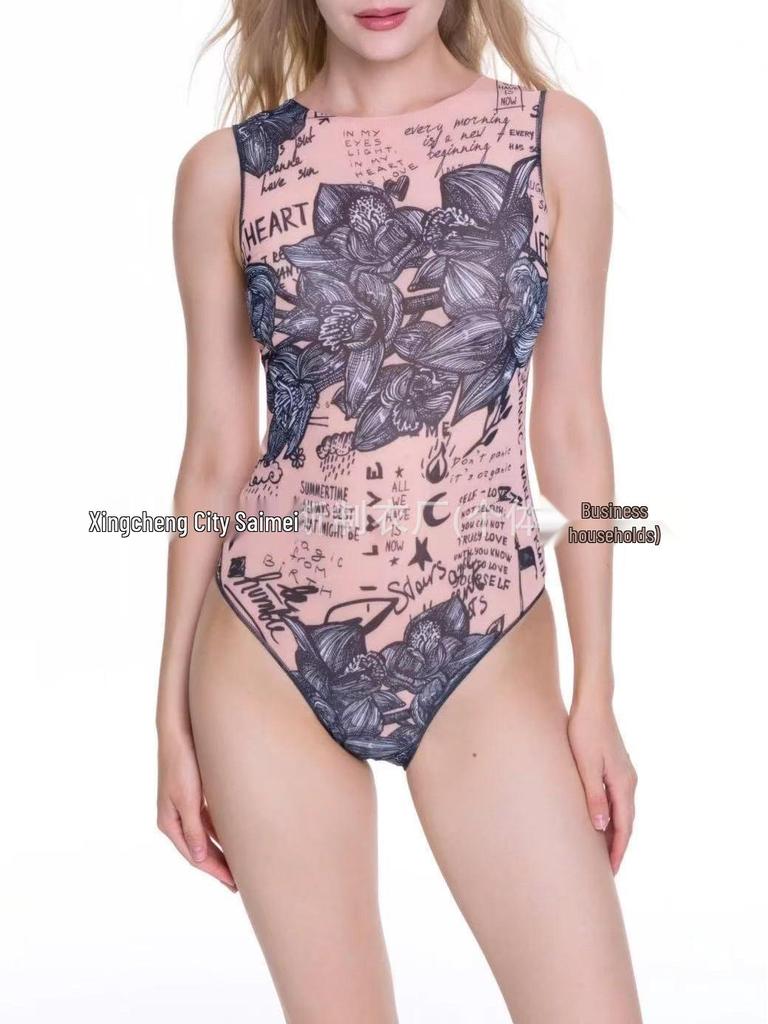 Women’s One-Piece Swimsuit: European & American Training Suit for Beach & Seaside.