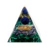 [GOLD STONE] Orgonite Pyramid, Natural Stone Chips, Malachite, Amethyst, Lapis Lazuli, Approx. 5cm Wide, Ornament, Power Stone, Purification