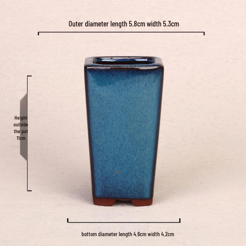 Purple Clay Glazed Succulent Flower Pot for Office Desktop