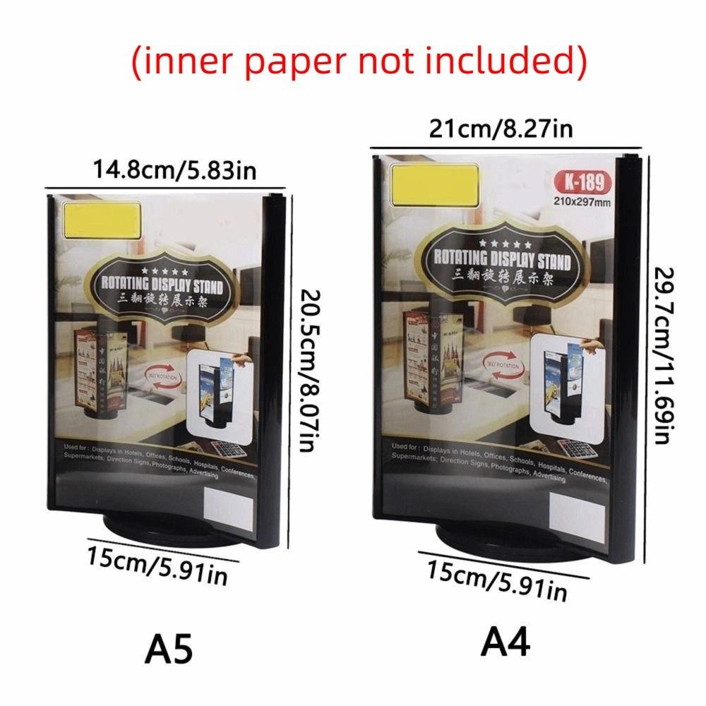 Transparent Menu Display Stand Three-Sided Vertical Price Tag Rack  Offices