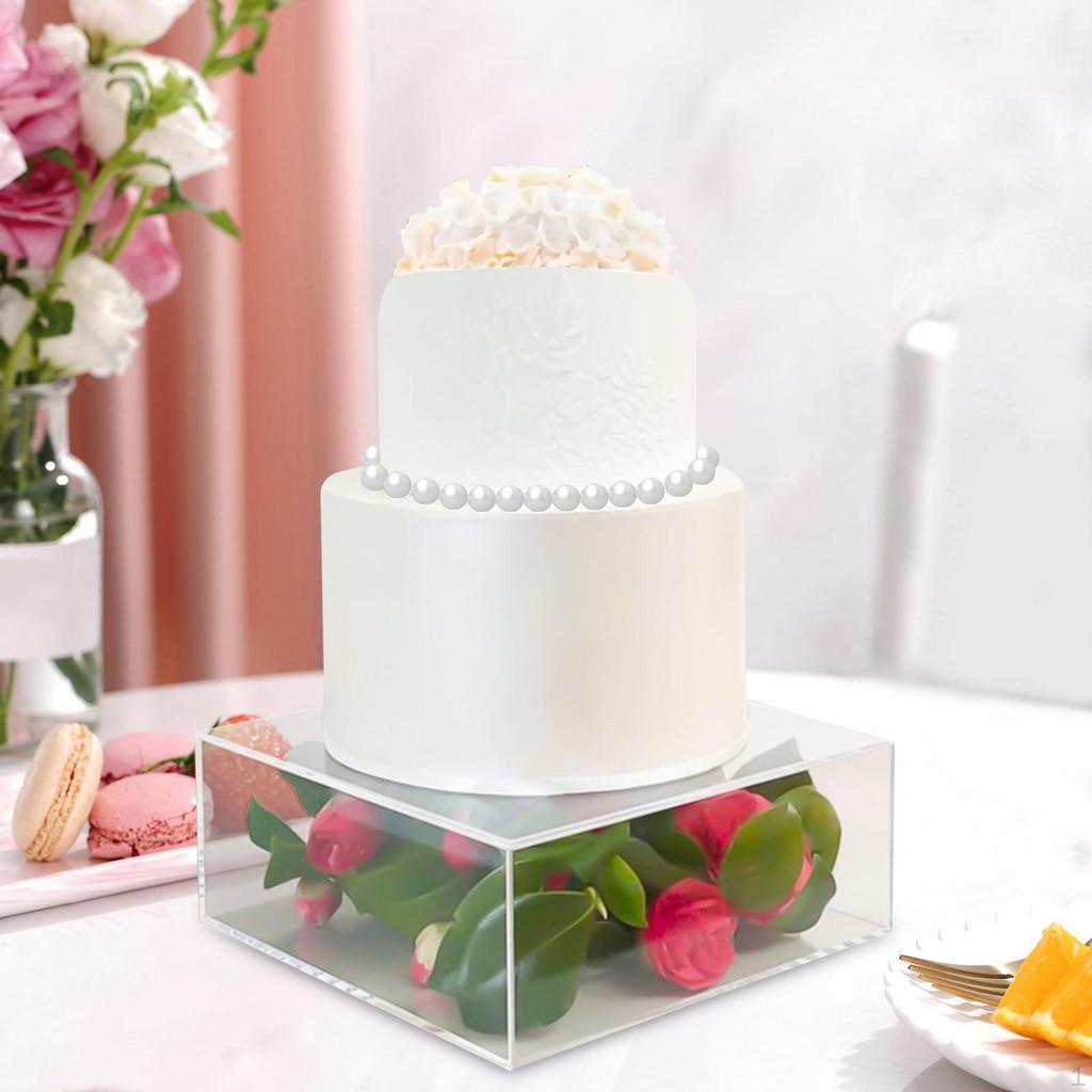 Acrylic Cake Stand Riser Round Tool Decorating Base Fillable Pillar Cylinder