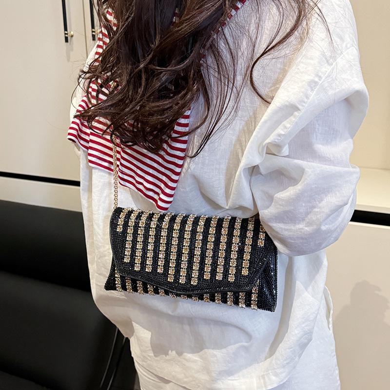 This Year's Popular Bag 2025 New European and American Fashion Rhinestone Shoulder Bag Women's Foreign Style Versatile Messenger Small Square Bag
