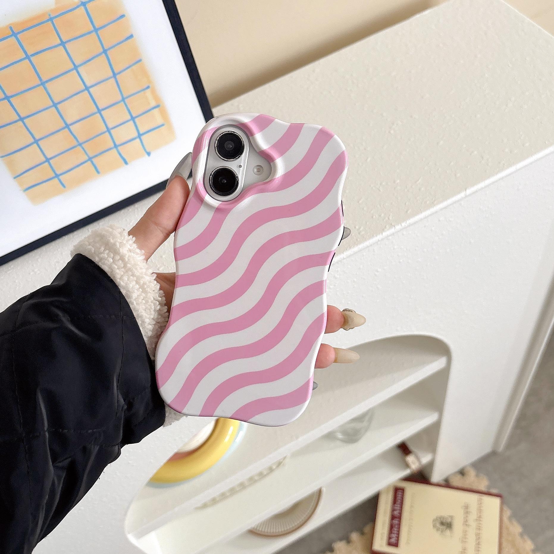 

Niche Ripple Pattern Case for iPhone 16 Pro Max & 17 with 15/14 Dual Film 15Pro Max