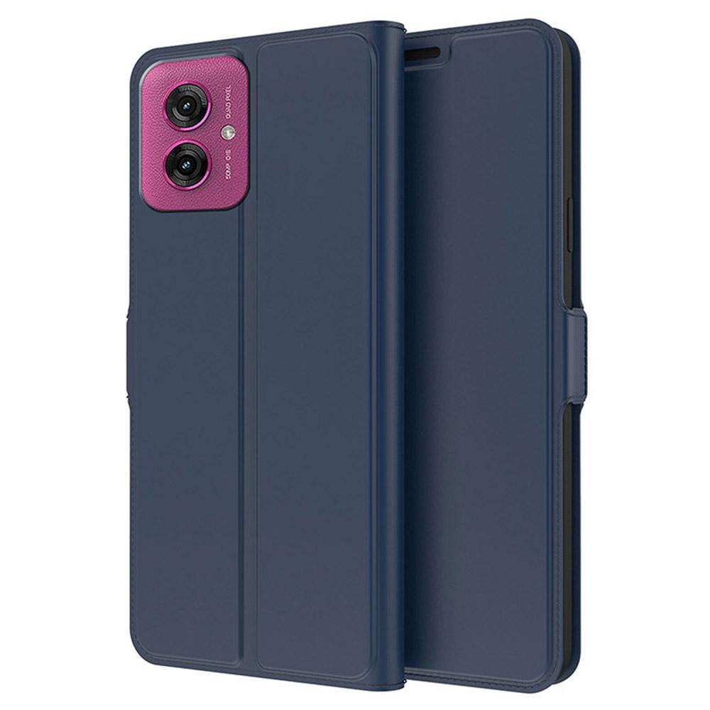 

For Motorola Moto G35 5G Case Shockproof TPU Inner Shell Leather Phone Cover Card Slot Blue