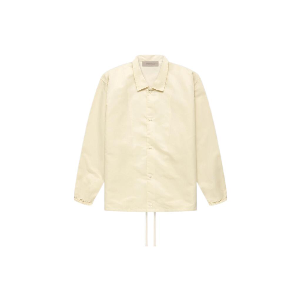 Fear of God Essentials 1977 Series FW22 Nylon Coaches Jacket With Solid Color Logo And Windproof Buttons Unisex Outerwear Eggshell-White FOG-FW22-622