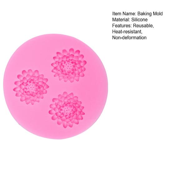 Baking Mold 3 Cavities DIY Handmade Pinecone Sunflower Flower Candle Mould for Bakery