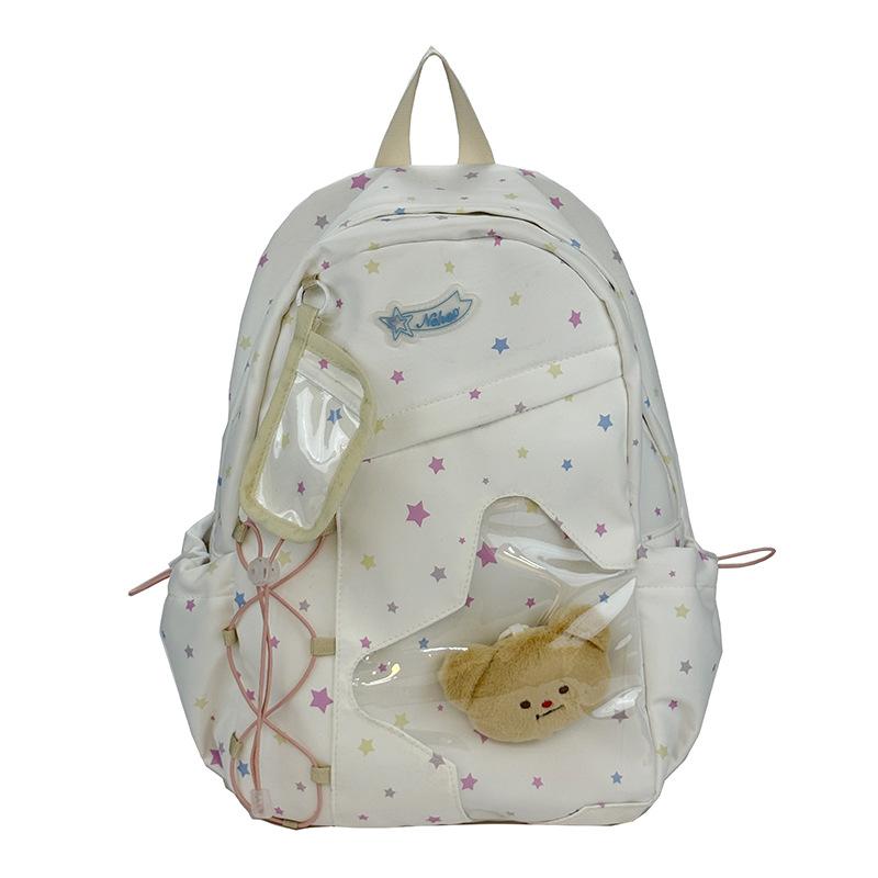 Schoolbag Korean Ins Cartoon Casual Backpack Bag Female Niche Design Large Capacity Junior High School Student Schoolbag Versatile Backpack
