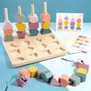 Wooden Stringing Toy, Montessori Educational Toy, Shape Matching Puzzle, Rod Threading Game, Finger Training, Shape Recognition, Colorful Geometric