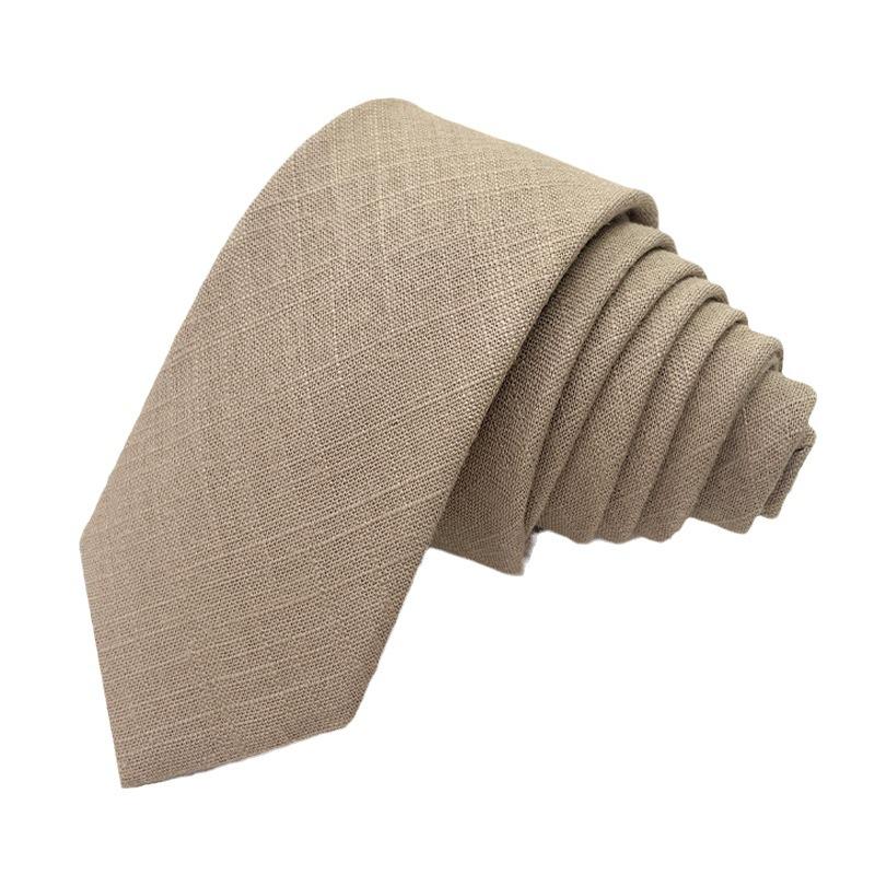 Men'S Plain Cotton Jacquard Tie, Simple Temperament Business Dress Hand-Made British Tie