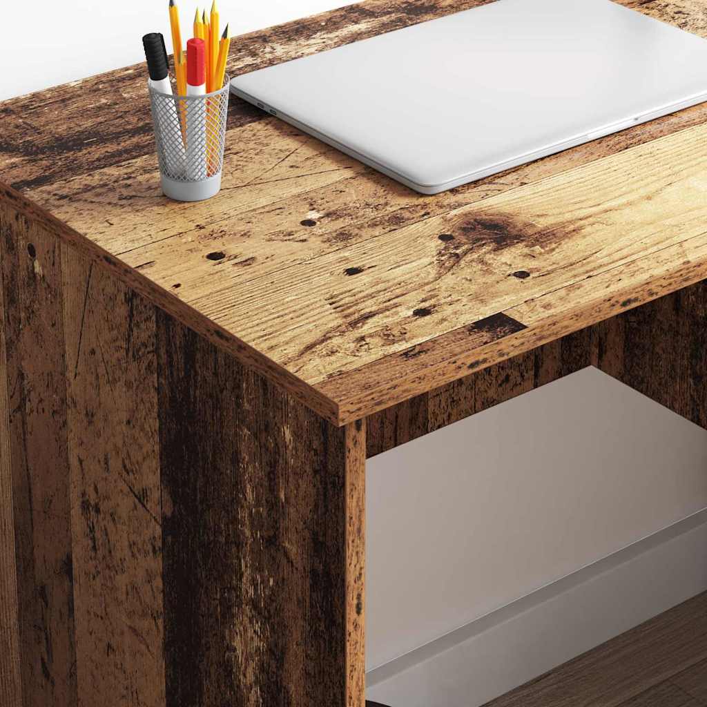 Desk with Shelf Rustic Wood Finish 90 x 49 x 75 cm Engineered Wood