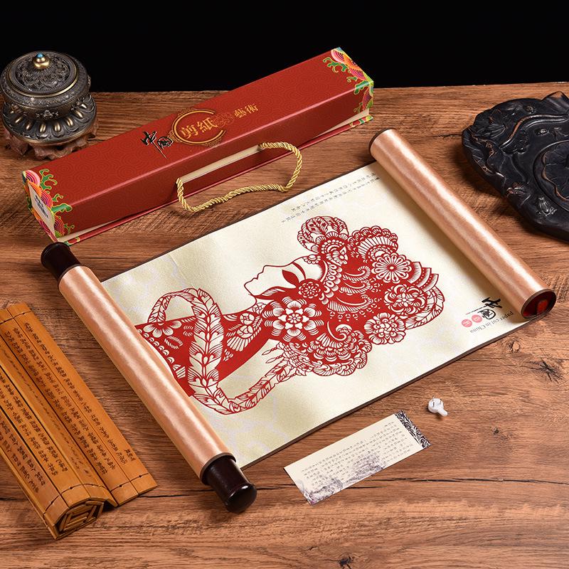 Silk Paper-Cut Hanging Artwork: Chinese-Style Decorative Gift for Travelers