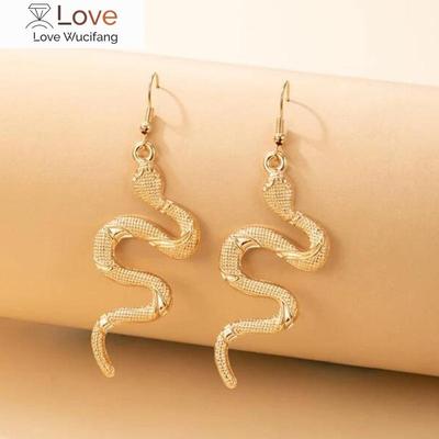 New Arrivals Gold Geometry Snake Drop Earrings For Woman Long Pendant Pearl Earrings Punk Fashion Jewelry Girl