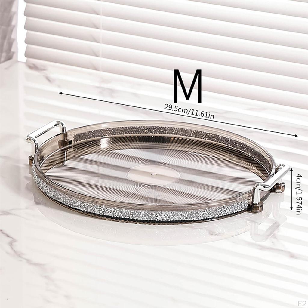 With Handles, European Style Serving Tray, Makeup Round Creative Storage Trays, Perfume