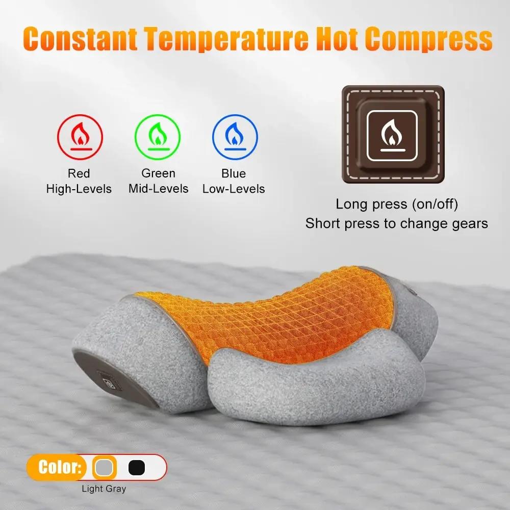Electric Massager Cervical Pillow Hot Compress Vibration Massage Neck Traction Relax Sleeping Pillow Spine Support Normal