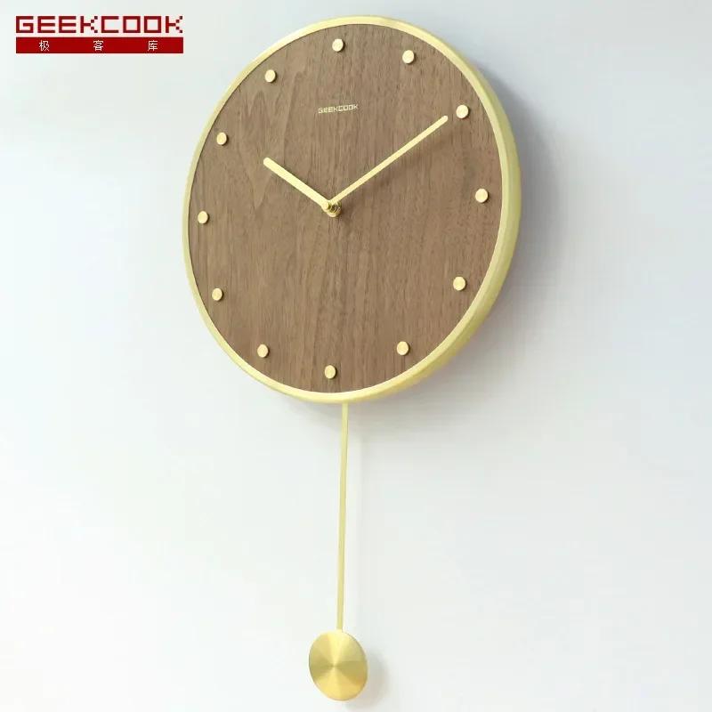 Wooden Mute Wall Clock Mute Digital Clock New Modern Minimalist Home Decoration Accessories Wall Hanging Pendulum Clock