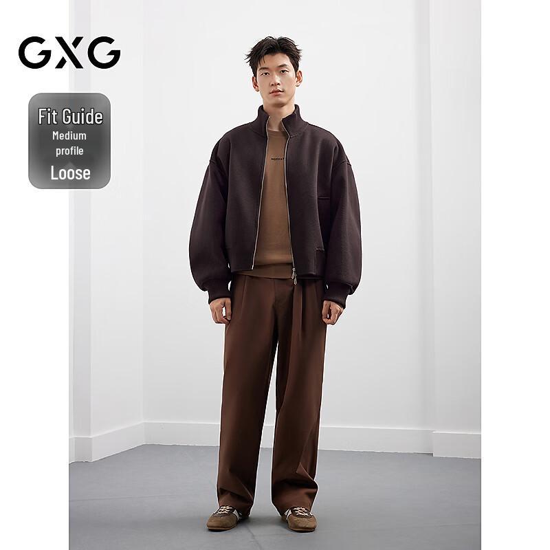 GXG Men's Stand Collar Double-Faced Wool Short Coat