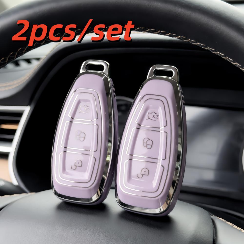 2pcs Car Key Case Covers For Ford Focus 3 4 ST Mondeo MK3 MK4 Fiesta Fusion Kuga 2013 2014 2015 2017