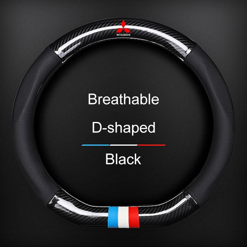 Car Steering Wheel Cover Breathable Anti Slip PU Leather Steering Cover For Mitsubishi Lancer Ralliart 10 3 9 EX Outlander 3 ASX L200 Accessories